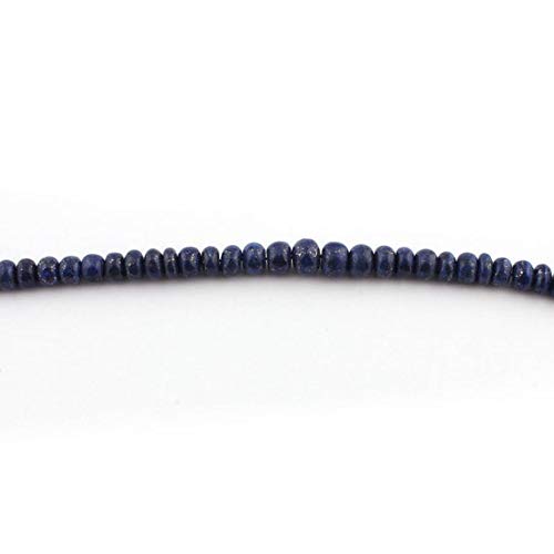 BEADS GEMSTONE 1 Strand Natural Lapis Lazuli Smooth Roundelles - Lapis Rondelle Perlen 6mm-11mm 18 Zoll Code-HIGH-12189, Edelstein Metall Stein von World Wide Gems