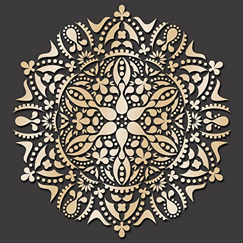 Mandala Schablone, Wandkunst Malerei Schablone, Verschiedene Größen, Wiederverwendbare Kunststoff Dekoration Vorlage (842, L) von World of Stencils