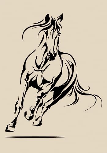 Pferde Schablonen, Großformat Wandkunst Malerei Schablone, Wiederverwendbare Kunststoffvorlage (Pferde-4, XL) von World of Stencils
