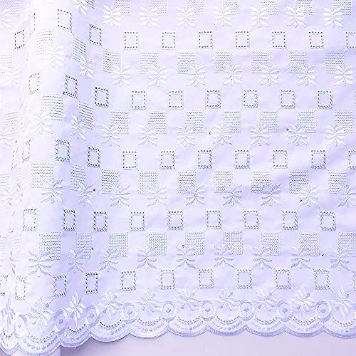 Baumwollstoff, Schweizer Voile, Spitzenstoff, 4,5 m, weiß, afrikanisch, trocken Spitzenstoff, nigerianischer Spitzenstoff, Dubai Stickerei, Spitzenstoff mit Steinen, weiß BB52 Baumwollstoff, Schweizer Voile, Spitzenstoff, 4,5 m, weiß, afrikanisch, trocken Spitzenstoff, nigerianischer Spitzenstoff, Dubai Stickerei, Spitzenstoff mit Steinen, weiß BB52 von WorthSJLH