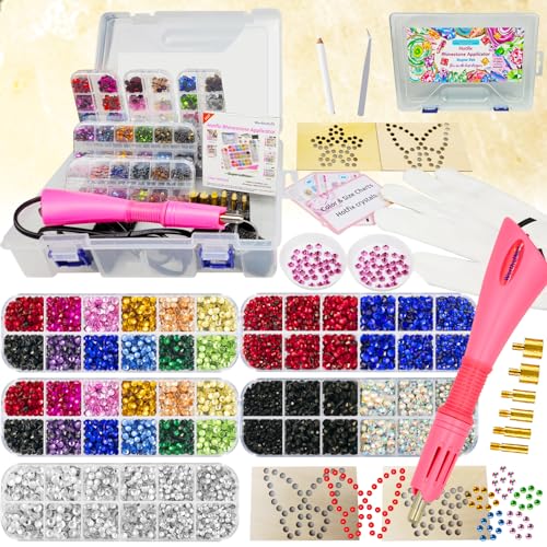 Worthofbest Hotfix-Applikator-Werkzeug, Bedazzler-Set mit Strasssteinen für Kleidung, Bedazzling-Set mit Hotfix-Kristallen, Strasssteinen in 3/4/5/6 mm für Bastelarbeiten, Stoff, Holz, Kleidung, Worthofbest Hotfix-Applikator-Werkzeug, Bedazzler-Set mit Strasssteinen für Kleidung, Bedazzling-Set mit Hotfix-Kristallen, Strasssteinen in 3/4/5/6 mm für Bastelarbeiten, Stoff, Holz, Kleidung, von Worthofbest