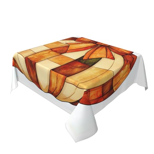 Buntglas-Tischdecke, waschbar, dekorativ für Küche, 152,4 x 152,4 cm von Woshuwo