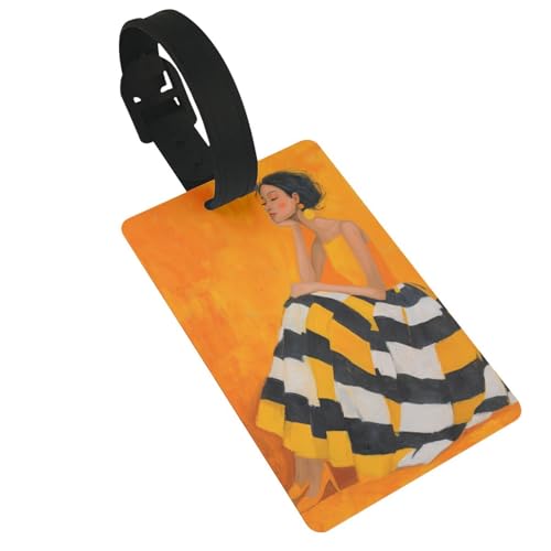 Gepäckanhänger mit Wasserfarben, Gouache, schlafende Frau, Namensschild, Kofferanhänger, ideal für Reisen, Kreuzfahrt, Rucksäcke, Tasche von Woshuwo