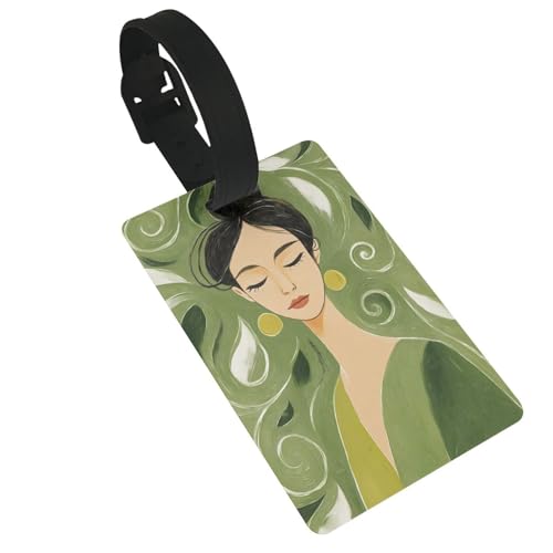 Gouache Woman Smaragdgrün abstrakte Gepäckanhänger Namensschild Kofferanhänger ideal für Reisen Kreuzfahrt Rucksäcke Tasche Gouache Woman Smaragdgrün abstrakte Gepäckanhänger Namensschild Kofferanhänger ideal für Reisen Kreuzfahrt Rucksäcke Tasche von Woshuwo