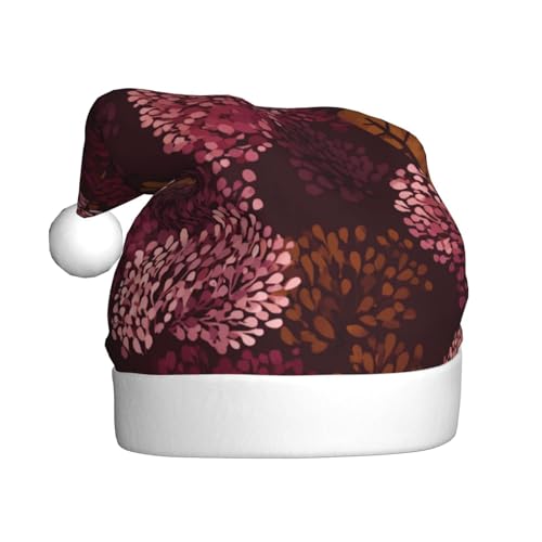 Minimalistische, einfache warme Farben, Burgunderrot, Weihnachtsmannmütze für Erwachsene, Weihnachts-Kopfbedeckung, Neuheit Weihnachtsmütze von Woshuwo
