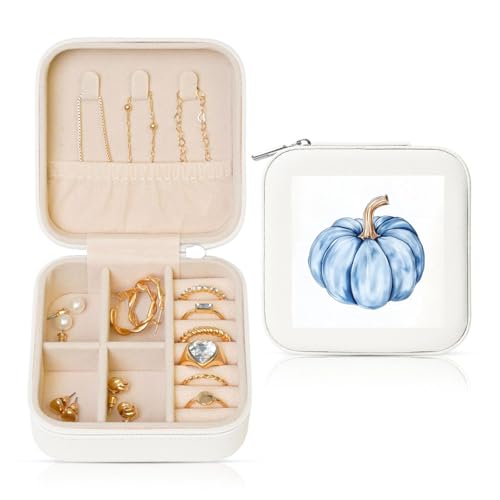 Minimalistischer Reise-Schmuck-Organizer, PU-Leder, Schmuck-Aufbewahrungshalter für Ringe, Ohrringe, Anhänger, Halsketten für Mädchen und Frauen von Woshuwo