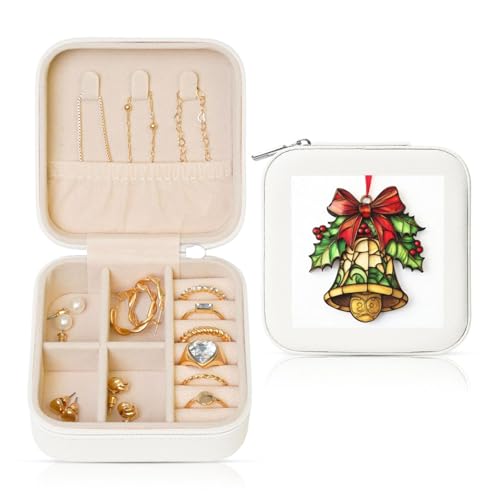 Retro-Weihnachtsglocke aus Holz, Skulptur, Reise-Schmuck-Organizer, PU-Leder-Schmuck-Aufbewahrungshalter für Ringe, Ohrringe, Anhänger, Halsketten für Mädchen und Frauen Retro-Weihnachtsglocke aus Holz, Skulptur, Reise-Schmuck-Organizer, PU-Leder-Schmuck-Aufbewahrungshalter für Ringe, Ohrringe, Anhänger, Halsketten für Mädchen und Frauen von Woshuwo