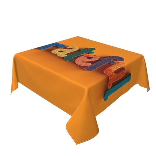 Tischdecke mit Aufschrift "Grateful", bunte Buchstaben, waschbar, dekorativ für Küche, 152,4 x 152,4 cm Tischdecke mit Aufschrift "Grateful", bunte Buchstaben, waschbar, dekorativ für Küche, 152,4 x 152,4 cm von Woshuwo