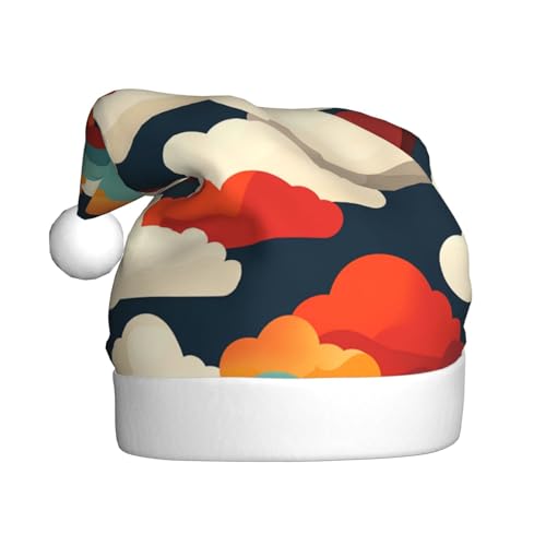Woshuwo Geometrische Weihnachtsmannmütze mit abstrakten Wolken für Erwachsene, Kopfbedeckung, Neuheit Weihnachtsmütze Woshuwo Geometrische Weihnachtsmannmütze mit abstrakten Wolken für Erwachsene, Kopfbedeckung, Neuheit Weihnachtsmütze von Woshuwo