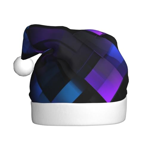 Woshuwo Moderne geometrische Weihnachtsmütze für Erwachsene, Schwarz / Blau / Violett von Woshuwo