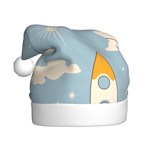 Woshuwo Retro Rockets Soaring Abstract Santa Hat Adult Xmas Headwear Novelty Christmas Hat Woshuwo Retro Rockets Soaring Abstract Santa Hat Adult Xmas Headwear Novelty Christmas Hat von Woshuwo