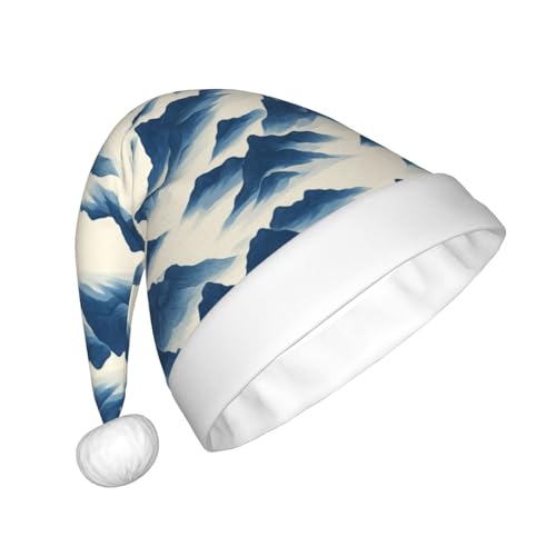 Woshuwo Weihnachtsmütze für Erwachsene, Berglandschaft, Weihnachtsmannmütze, Kopfbedeckung, Neuheit Woshuwo Weihnachtsmütze für Erwachsene, Berglandschaft, Weihnachtsmannmütze, Kopfbedeckung, Neuheit von Woshuwo