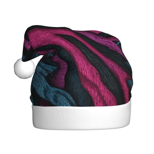 Woshuwo Weihnachtsmütze für Erwachsene, abstrakte Zebrastreifen, Schwarz / Rosa von Woshuwo