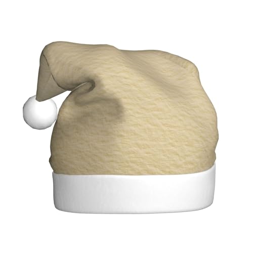 Woshuwo Weihnachtsmütze für Erwachsene, einfarbig, gelbe Papierstruktur, Weihnachtsmannmütze, Kopfbedeckung, Neuheit von Woshuwo