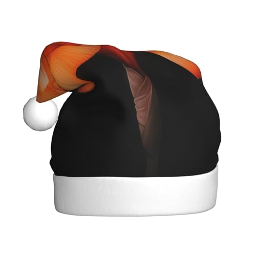 Woshuwo Weihnachtsmütze mit Blume, Dunkelorange von Woshuwo
