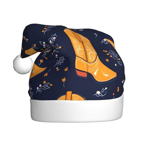 Woshuwo Weihnachtsmütze mit Cowboystiefeln, für Erwachsene, Orange Woshuwo Weihnachtsmütze mit Cowboystiefeln, für Erwachsene, Orange von Woshuwo
