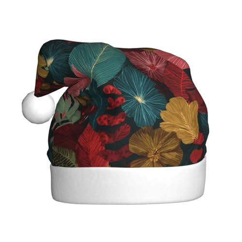 Woshuwo Weihnachtsmütze mit abstraktem Blumenmotiv für Erwachsene von Woshuwo