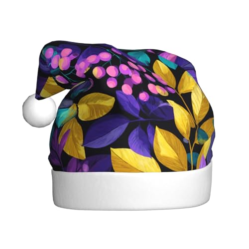 Woshuwo Weihnachtsmütze mit abstraktem buntem Blumenmotiv für Erwachsene von Woshuwo