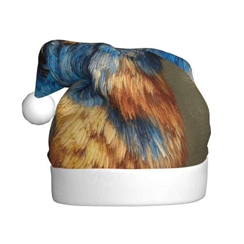 Woshuwo Weihnachtsmütze mit blauem Vogelkopf für Erwachsene, Weihnachtsmannmütze von Woshuwo