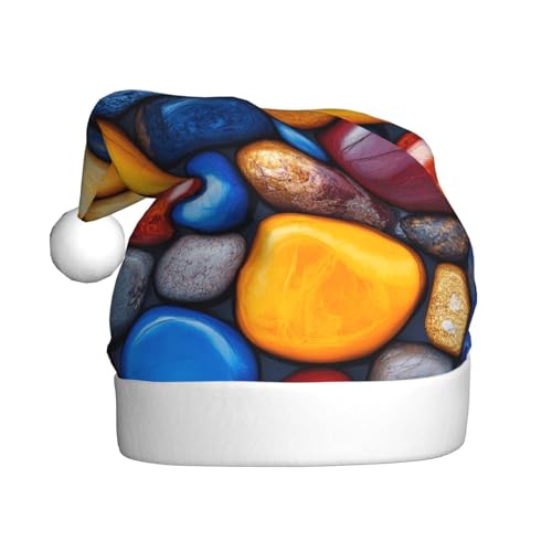 Woshuwo Weihnachtsmütze mit bunten Steinen, für Erwachsene, Weihnachtsmannmütze Woshuwo Weihnachtsmütze mit bunten Steinen, für Erwachsene, Weihnachtsmannmütze von Woshuwo