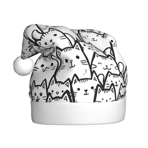 Woshuwo Weihnachtsmütze mit niedlicher Katzen-Weihnachtsmannmütze für Erwachsene Woshuwo Weihnachtsmütze mit niedlicher Katzen-Weihnachtsmannmütze für Erwachsene von Woshuwo