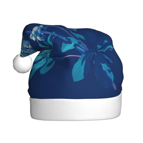 Woshuwo Weihnachtsmütze mit weißen Blumen, für Erwachsene, Kopfbedeckung, Neuheit von Woshuwo
