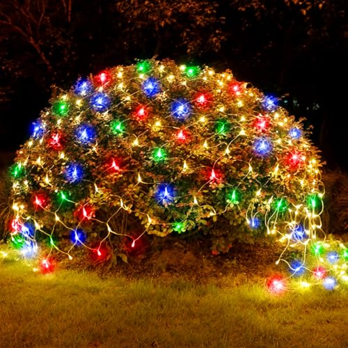 WoskjXas Lichternetz Außen Netz, 96LEDs 1.5 * 1.5M Dekoration Beleuchtung, 8 Modi Weihnachts Dekoration Lichternetz, Wasserdicht Lichternetz Lichterketten für Garten Courtyard Balcony Pathway WoskjXas Lichternetz Außen Netz, 96LEDs 1.5 * 1.5M Dekoration Beleuchtung, 8 Modi Weihnachts Dekoration Lichternetz, Wasserdicht Lichternetz Lichterketten für Garten Courtyard Balcony Pathway von WoskjXas