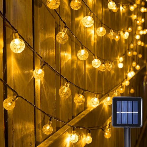 WoskjXas Solar Blasen Lichterkette, 12m 100LEDs Solar Dekorative Lichter für den Außen Bereich, LED Außen Lichterkette mit 8 Blinkmodi, Wasserdichte Garten Beleuchtung für Hof Garten Bar WoskjXas Solar Blasen Lichterkette, 12m 100LEDs Solar Dekorative Lichter für den Außen Bereich, LED Außen Lichterkette mit 8 Blinkmodi, Wasserdichte Garten Beleuchtung für Hof Garten Bar von WoskjXas