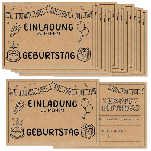 Woteenore 15 Einladungskarten für Kindergeburtstag – Lustige und Kreative Einladungskarten aus Karton für Jungen und Mädchen, Perfekt für Geburtstagsfeiern Woteenore 15 Einladungskarten für Kindergeburtstag – Lustige und Kreative Einladungskarten aus Karton für Jungen und Mädchen, Perfekt für Geburtstagsfeiern von Woteenore