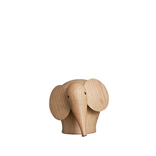 Woud - Dekofigur, Figur - Holzfigur - Nunu - Elephant, Elefant - Eichenholz - Maße (LxBxH): 9,5 x 8,2 x 7,8 cm von Woud