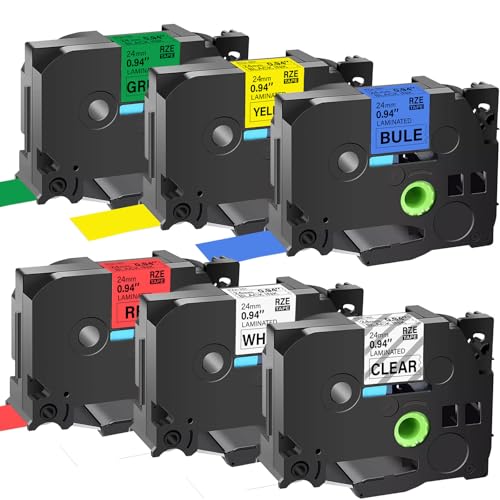 Woungzha Etikettenbänder kompatibel zur Verwendung anstelle von Brother TZe-24mm TZe-251 TZe-151 TZe-451 TZe-551 TZe-651 TZe-751 TZe-751 Bänder für Brother P-Touch P700 P750W 2430PC 2470 E550WVP P900W Woungzha Etikettenbänder kompatibel zur Verwendung anstelle von Brother TZe-24mm TZe-251 TZe-151 TZe-451 TZe-551 TZe-651 TZe-751 TZe-751 Bänder für Brother P-Touch P700 P750W 2430PC 2470 E550WVP P900W von Woungzha
