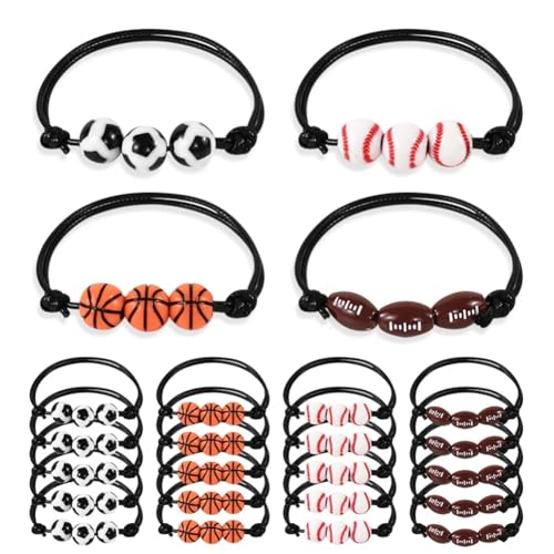 Wouueso 40 Stück Fußball-Basketball-Perlen, Charm-Armband, Sportthema, Geburtstagsparty, Gastgeschenke, Dekoration, Pinata, Füllgeschenk von Wouueso