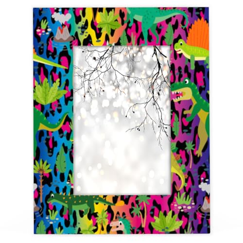 Bilderrahmen mit Leopardenmuster, bunt, Dinosa, 10 x 15 cm, passend für 10 x 15 cm Fotos, Dinosa-Fotorahmen aus Holz für Heimdekoration Bilderrahmen mit Leopardenmuster, bunt, Dinosa, 10 x 15 cm, passend für 10 x 15 cm Fotos, Dinosa-Fotorahmen aus Holz für Heimdekoration von WowPrint
