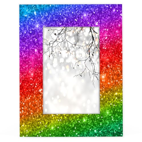 Bilderrahmen mit Regenbogenstreifen, 20,3 x 25,4 cm, passend für 20,3 x 25,4 cm, bunter Regenbogen-Holz-Bilderrahmen für Heimdekoration von WowPrint