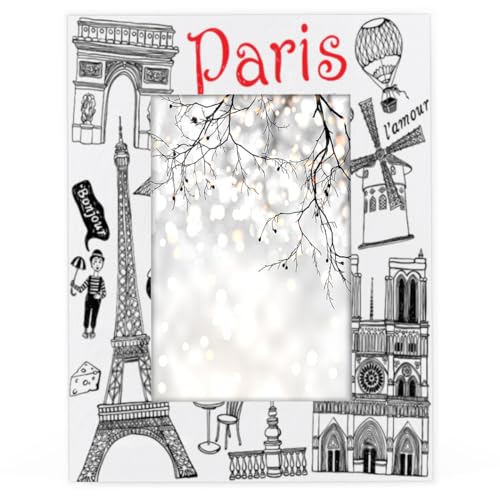 Bilderrahmen mit französischem Paris-Thema, 10,2 x 15,2 cm, passend für 10,2 x 15,2 cm Fotos, Paris, Holz-Fo Bilderrahmen mit französischem Paris-Thema, 10,2 x 15,2 cm, passend für 10,2 x 15,2 cm Fotos, Paris, Holz-Fo von WowPrint