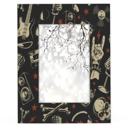Rock Roll Skull Bilderrahmen 28,9 x 35,6 cm, passend für 28,9 x 35,6 cm Fotos, Punk-Totenkopf, Holz-Bilderrahmen für Heimdekoration Rock Roll Skull Bilderrahmen 28,9 x 35,6 cm, passend für 28,9 x 35,6 cm Fotos, Punk-Totenkopf, Holz-Bilderrahmen für Heimdekoration von WowPrint