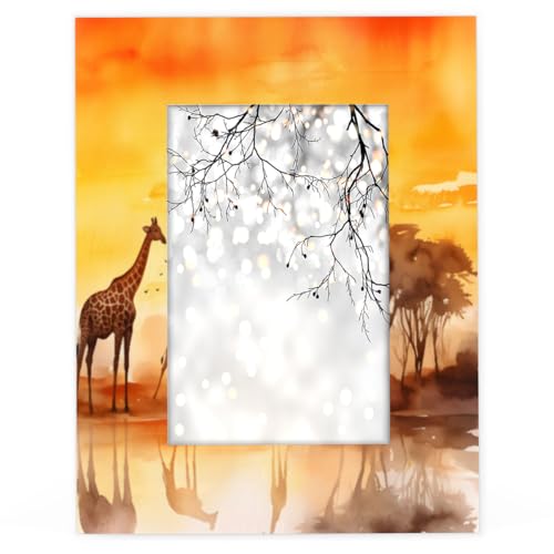Setting Sun Bilderrahmen mit afrikanischer Giraffe, 12,7 x 17,7 cm, Holz-Bilderrahmen für Heimdekoration, Bilderrahmen Setting Sun Bilderrahmen mit afrikanischer Giraffe, 12,7 x 17,7 cm, Holz-Bilderrahmen für Heimdekoration, Bilderrahmen von WowPrint