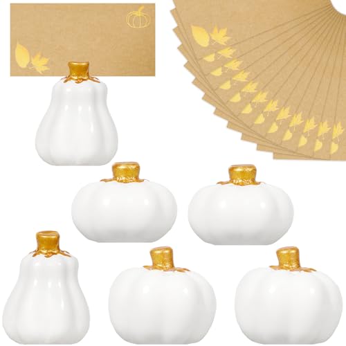 Wowagoga 6 Stück weiße Mini-Tischdekoration, Kürbis-Tischkartenhalter mit Platzdeckkarten für Herbst, Hochzeit, Dekorationen, Thanksgiving, Halloween, Brautparty Wowagoga 6 Stück weiße Mini-Tischdekoration, Kürbis-Tischkartenhalter mit Platzdeckkarten für Herbst, Hochzeit, Dekorationen, Thanksgiving, Halloween, Brautparty von Wowagoga