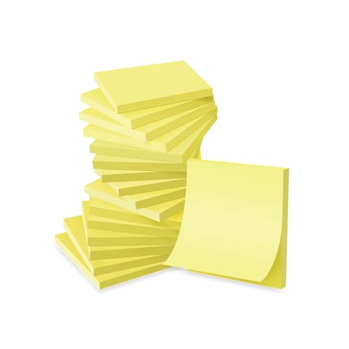 Wowivy 16-Packungen Haftnotizen, 76 x 76 mm, Canary Yellow, Sticky Pads, recycelbar, Self-Stick Notes Pads,klebezettel, einfach zu posten für Zuhause, Büro, 55 Blätter/Pad, 880 Blätter Gesamt Wowivy 16-Packungen Haftnotizen, 76 x 76 mm, Canary Yellow, Sticky Pads, recycelbar, Self-Stick Notes Pads,klebezettel, einfach zu posten für Zuhause, Büro, 55 Blätter/Pad, 880 Blätter Gesamt von Wowivy