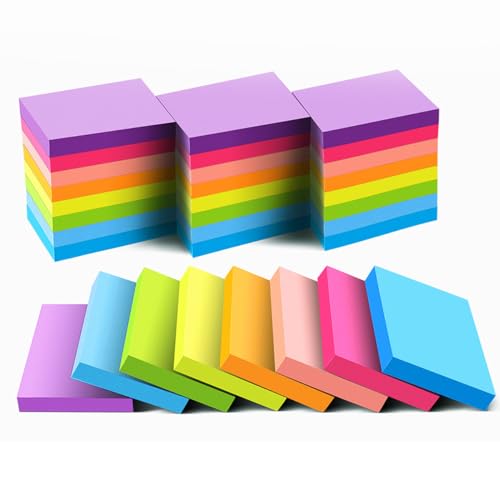 Wowivy 24-Packungen Haftnotizen, 38mm x 50mm, 8-Farben-Post-Selbstklebenotizen-Pad für helle Stickies Bunte klebezettel für Büro, Haus, Schule, Meeting, 75Sheets/pad, 1800 Blätter Wowivy 24-Packungen Haftnotizen, 38mm x 50mm, 8-Farben-Post-Selbstklebenotizen-Pad für helle Stickies Bunte klebezettel für Büro, Haus, Schule, Meeting, 75Sheets/pad, 1800 Blätter von Wowivy