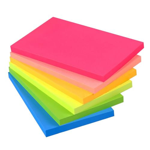 Wowivy Großen Haftnotizen 76mm x 127mm, 6-Farben-Post Self Stick Notes Pads,Helle Stickies Bunte Super Sticking Memo Pads,klebezettel Pads, Starker Klebstoff,80 Blätter/Pad, 480 Blätter Gesamt Wowivy Großen Haftnotizen 76mm x 127mm, 6-Farben-Post Self Stick Notes Pads,Helle Stickies Bunte Super Sticking Memo Pads,klebezettel Pads, Starker Klebstoff,80 Blätter/Pad, 480 Blätter Gesamt von Wowivy