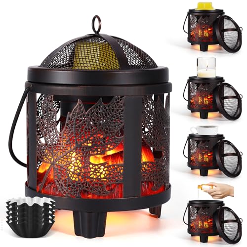 Elektrische Duftlampe, 4 in 1 Kamin Duftlampe für Wachs, Ahornblatt-Muster Duftwachs Lampe Elektrische Wachswärmer Aroma Diffuser Elektrisch Duftöl Lamp, Duftlampe Elektrisch für Büro Schlafzimmer Elektrische Duftlampe, 4 in 1 Kamin Duftlampe für Wachs, Ahornblatt-Muster Duftwachs Lampe Elektrische Wachswärmer Aroma Diffuser Elektrisch Duftöl Lamp, Duftlampe Elektrisch für Büro Schlafzimmer von Wowlela