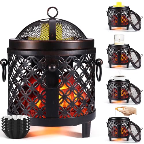 Elektrische Duftlampe,4 in 1 Kamin Duftlampe für Duftwachs,Kerze,Duftöl, Elektrischer Wachswärmer Aroma Diffuser Duftöl Lampe Duftwachs Lampe Elektrisch Aromalampe für Büro Schlafzimmer Dekoration von Wowlela