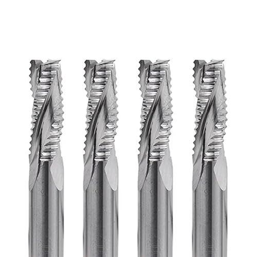 3 Flöten Schruppfräser HSS Schaftfräser CNC Maschinenfräser for Metall Aluminium Schneiden Fräser HSS CNC Gewindeschneider (Size : 4x4x17x45) von WowzZa