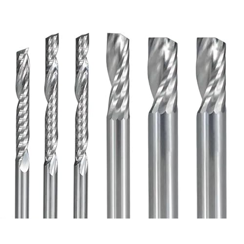 Einzelnut-Fräser, 3,175/4/5/6/8 mm Schaft, Spiral-CNC-Fräser, Wolframkarbid-Schaftfräser, CNC-Fräser for die Holzbearbeitung (Size : 3.175x1.5x5x38mm) von WowzZa