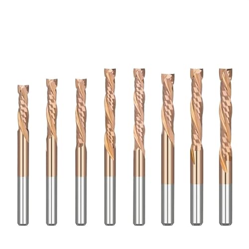 WowzZa UP DOWN Cut Kompressionsfräser 3,175–12 mm Schaft zweischneidiges Spiral-Hartmetall-Fräswerkzeug CNC-Fräser Holzschaftfräser (Size : 8x35x70 mm) von WowzZa