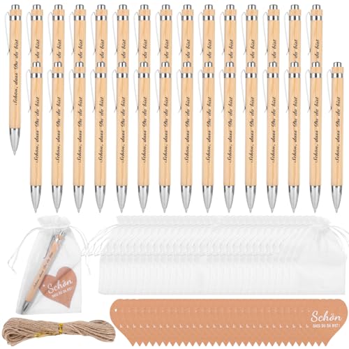 Woxovo 30 Stück Gastgeschenke Hochzeit, Holzkugelschreiber als Geschenk, Holz Kugelschreiber Geschenke für Kollegen Dankeschön Glücksstift, Stift mit Gravur für Kommunion Taufe Geburtstag Geschenk Woxovo 30 Stück Gastgeschenke Hochzeit, Holzkugelschreiber als Geschenk, Holz Kugelschreiber Geschenke für Kollegen Dankeschön Glücksstift, Stift mit Gravur für Kommunion Taufe Geburtstag Geschenk von Woxovo