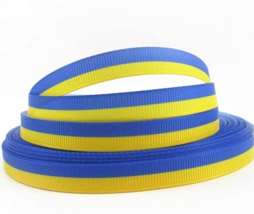 Gelb-blaues Band, 4,5 m, blaue und gelbe Bänder, selbstgemachte Bandrollen, geeignet für die Herstellung einiger handgefertigter Stoffbänder, Besätze und Verzierungen (9 mm), blauer und gelber Filz von Wpppan