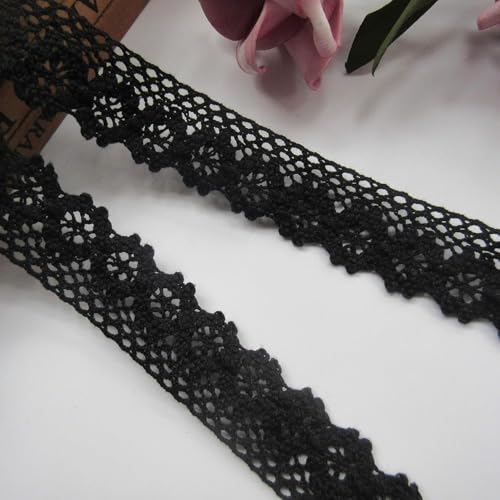 Spitzenborte, Vintage-Stil, 4,5 m, Baumwolle, gehäkelt, Spitzenband, 2,5 cm breit, Einfassung, Stoff, bestickte Applikation, Nähen, Basteln, Hochzeitskleid, Verzierung, DIY-Karten, Dekoration von Wpppan