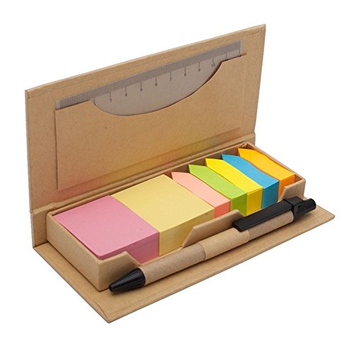 Ökologisches Haftnotizenset aus Papier | 660 Stück Notizblätter, Klebezettel, Sticky Notes, Page Marker, Haftstreifen, Pfeilform, Seitenmarker | bunt | Lineal+Kugelschreiber blaue Mine | Geschenk Ökologisches Haftnotizenset aus Papier | 660 Stück Notizblätter, Klebezettel, Sticky Notes, Page Marker, Haftstreifen, Pfeilform, Seitenmarker | bunt | Lineal+Kugelschreiber blaue Mine | Geschenk von WPRO